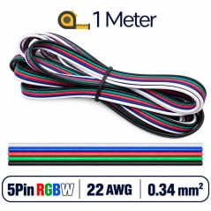 5-pins RGBW LED-stripkabel 22 AWG 0,34 mm²
