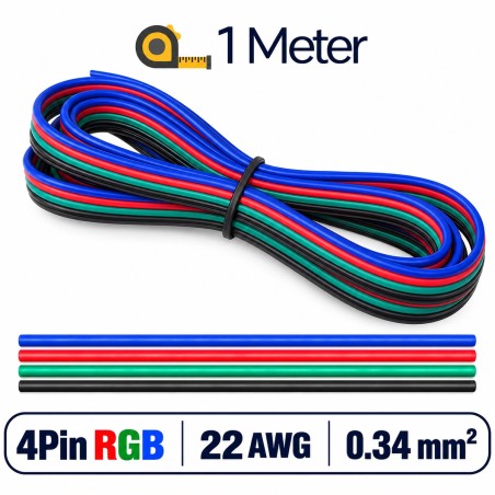 4-poliges RGB-LED-Streifenkabel 22 AWG 0,34 mm²