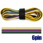 Cable para tira LED RGB+CCT de 6 pines, 22 AWG, 0,34 mm²