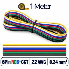 6-pins 22 AWG 0,34 mm² RGB+CCT LED-stripkabel