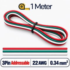 3-poliges adressierbares LED-Streifenkabel 22 AWG 0,34 mm²