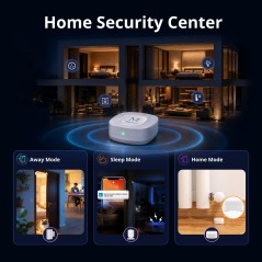 Security hub with Bridge Max: Away, Night and Home modes with audible alarm