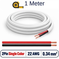 2-adriges Kabel mit Mantel für einfarbige LED-Streifen, 2-polig, 22 AWG