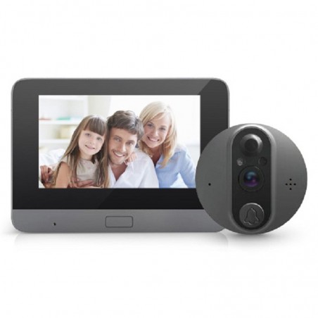 Mirilla WiFi inteligente Tuya con monitor LCD - Compatible con Alexa y Google