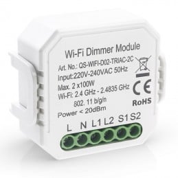 Tuya 2-Channel Dimmer Module WiFi Dimmable Switch para luces