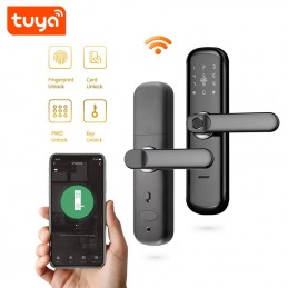  WiFi Tuya - Cerradura de puerta inteligente con huella digital  biométrica, contraseña RFID, cerradura digital electrónica, cerradura de  puerta de entrada sin llave para oficina en casa (color : 190 x