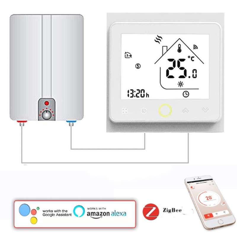 Termostato ZigBee para Caldera Beca BHT-002GCLZB Compatible con Alexa Google