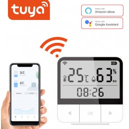 Sensor digital de temperatura y humedad Tuya WiFi inteligente