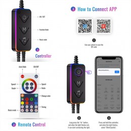 Bande LED néon Tuya 10W, Wifi intelligent et Bluetooth, 5 mètres, contrôle par application