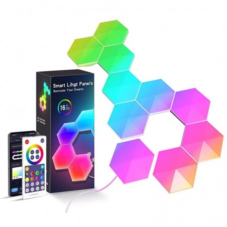 Tuya RGBIC Lampes modulaires hexagonales WiFi Smart LED décoratives