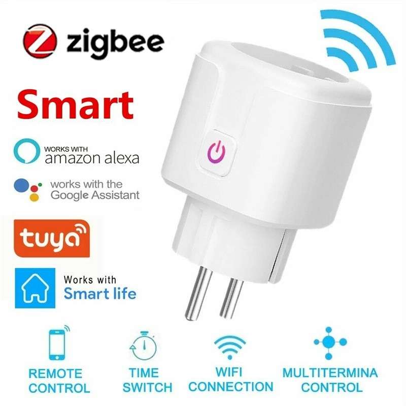 Tuya – prise d'alimentation intelligente Zigbee 3.0, 16a, prise ue