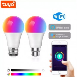 Kedia-bombilla inteligente Tuya, luz LED regulable con Control por voz,  WiFi, Smart Life, E27, RGB, funciona con Alexa y Google Home, 9/15W