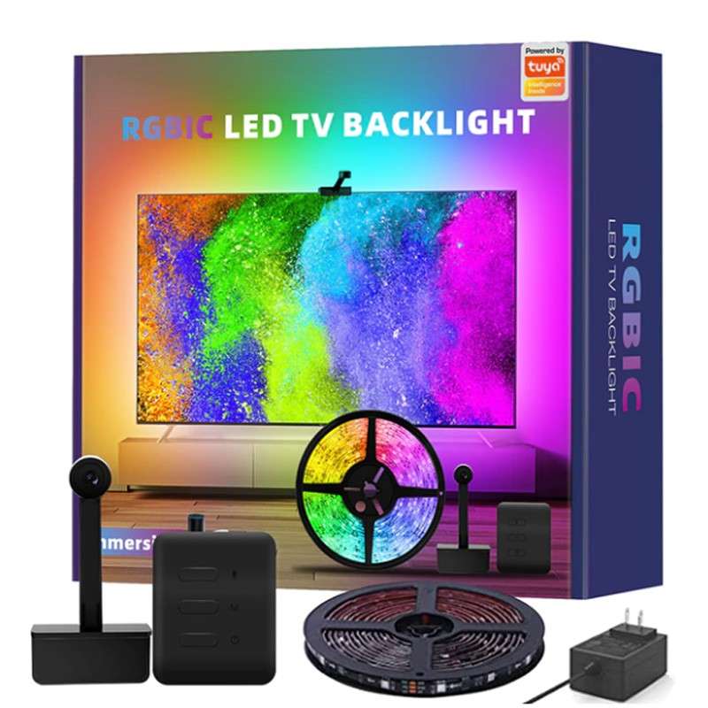 Tuya Smart RGBIC Led TV Backlight Kit with Camera