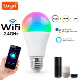 Ampoule À Led Intelligente Rgbcw E27 De 7w Avec Connectivité Wifi