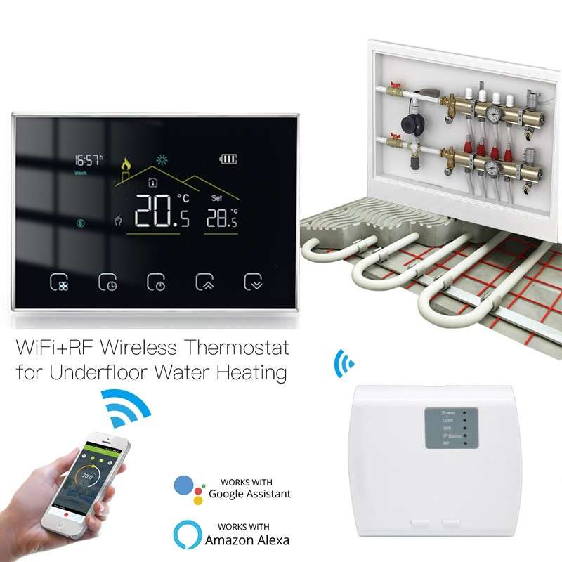 Termostato WiFi Beca a Batteria 8000RF-VA-GAW Riscaldamento Pavimento