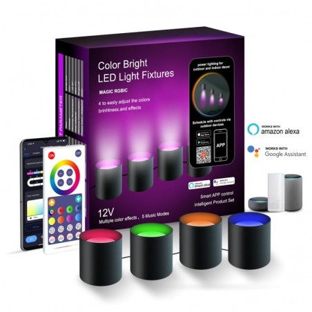 Tuya Smart Wifi LED allume les appliques murales à intensité variable RGBIC