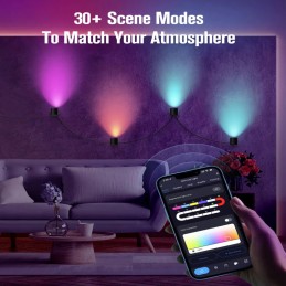 Tuya Smart Wifi LED allume les appliques murales à intensité variable RGBIC