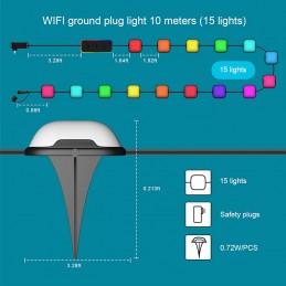 Tuya Luci da Terra a LED RGBIC Smart WiFi e Bluetooth da Giadino