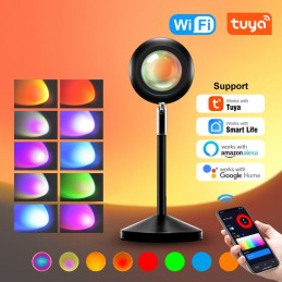Lámpara de proyector de luz WiFi inteligente Tuya Ufo Sunset para fotografías