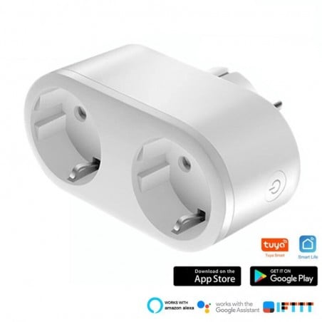 Tuya Presa Doppia Smart WiFi 16A con Funzione di Misurazione