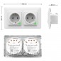 Tuya Dubbele Wandcontactdoos Smart WiFi Inbouw Tuya Dubbele Wandcontactdoos Smart WiFi Inbouw