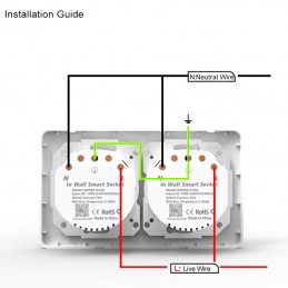 Tuya Double Prise Murale Smart WiFi Encastré 16A - Expert4house