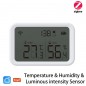 Capteur de température, d'humidité et d'intensité lumineuse Tuya Smart ZigBee Capteur de température, d'humidité et d'intensité lumineuse Tuya Smart ZigBee