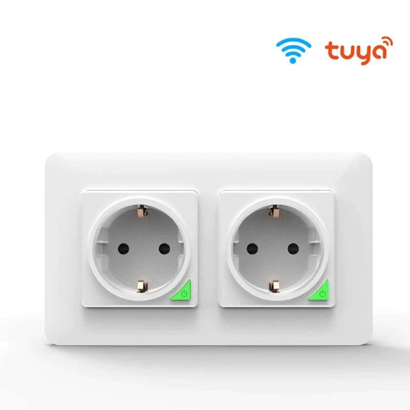 Tuya Doppia Presa a Muro Smart WiFi da Incasso 16A - Expert4house