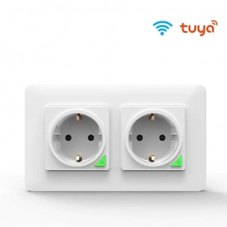 Toma Doble Tuya Smart WiFi Empotrable 16A - Expert4house