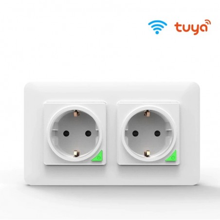 Tuya Double Prise Murale Smart WiFi Encastré 16A - Expert4house