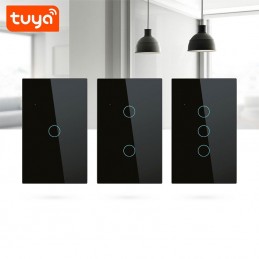 Interruptor Táctil WiFi Inteligente Tuya con RF 433MHz Negro - Expert4house