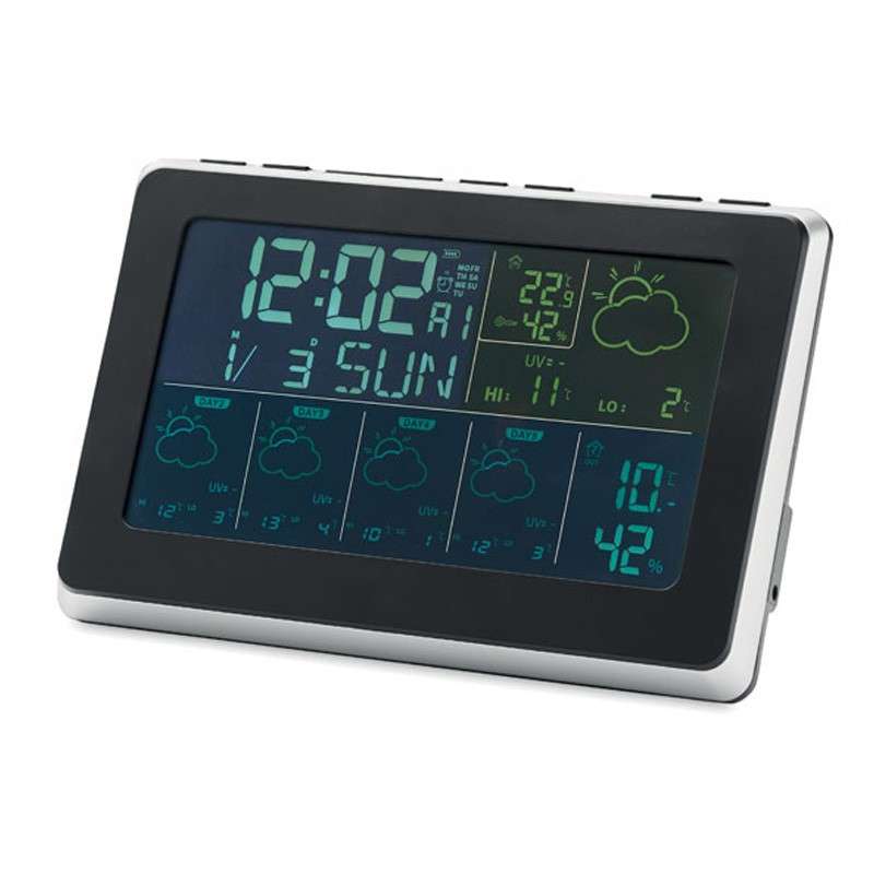 Tuya Wifi Horloge météo intelligente 3 jours Prévisions météorologiques  Station météo sans fil Thermomètre Hygromètre Lcd Affichage 3 Capteurs