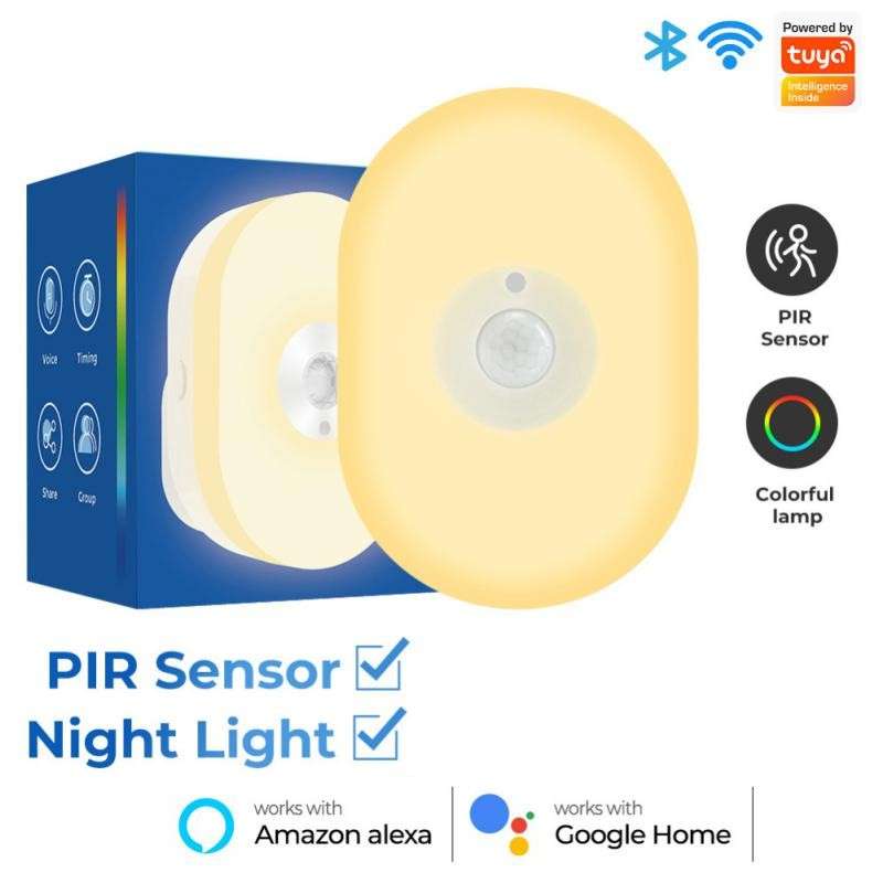 Tuya Luce Notturna RGB Smart WiFi a Presa con Sensore di Movimento