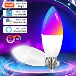 Tuya Smart Wifi LED Lamp E14 Kaarslicht RGBCW