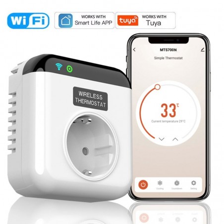 Tuya Thermostaatcontactdoos Smart WiFi en bluetooth - Plug and Play