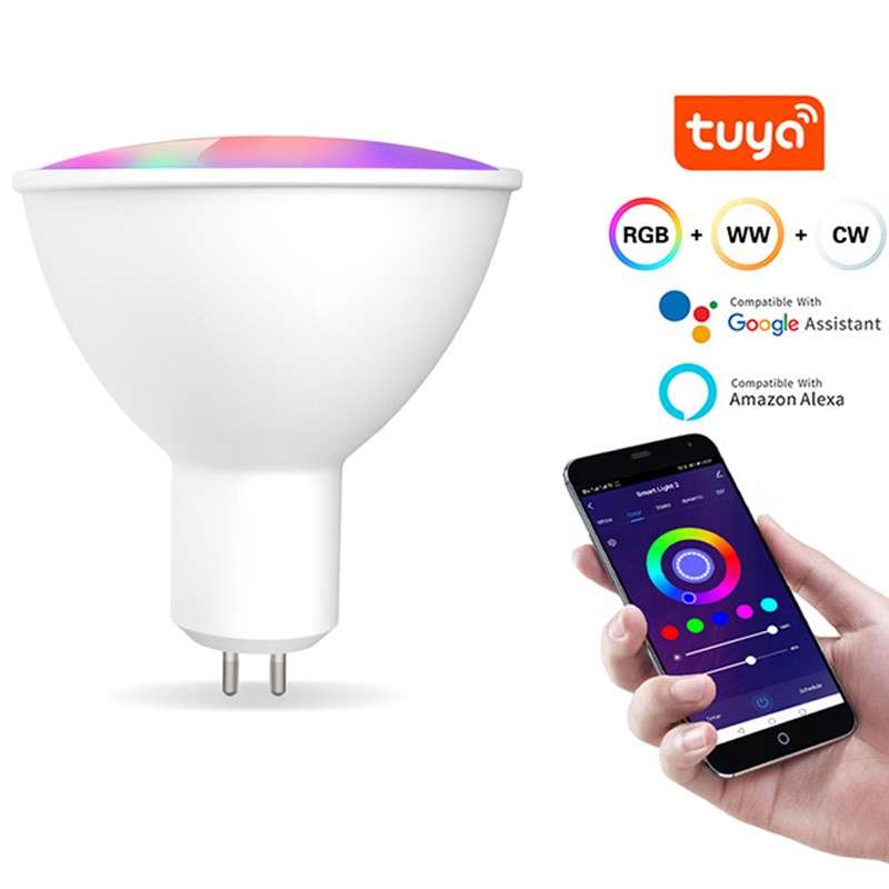 Le projecteur LED Tuya 5W WiFi Smart GU5.3 prend en charge Alexa et Google