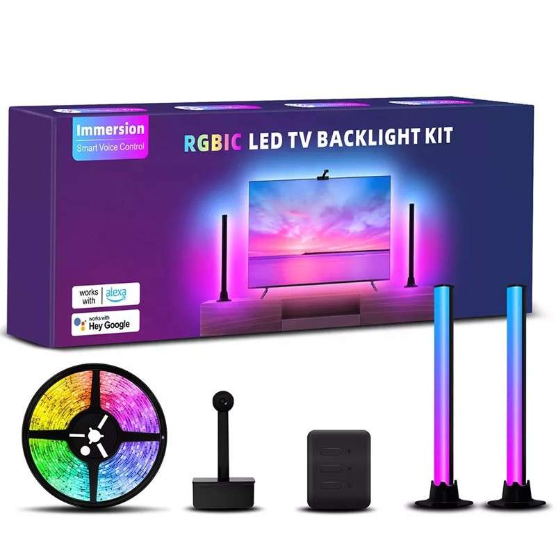 Kit TV Led Tuya Smart WiFi RGBIC Immersion pour les jeux - Expert4house