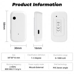 Tuya Sensore di Luminosità Ambientale WiFi o Zigbee - Smart Life
