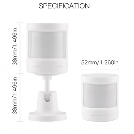 Sensor de Movimiento PIR Tuya Smart ZigBee con Detección de Cuerpo Humano