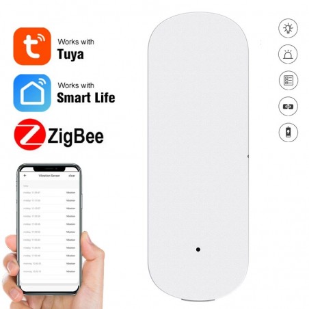 Détecteur de vibrations intelligent Tuya Zigbee pour portes et fenêtres