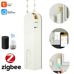 Motor de cortina Zigbee inteligente Tuya con panel solar y control de voz