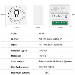 Commutateur intelligent Tuya Mini Zigbee 16A avec contrôle bidirectionnel