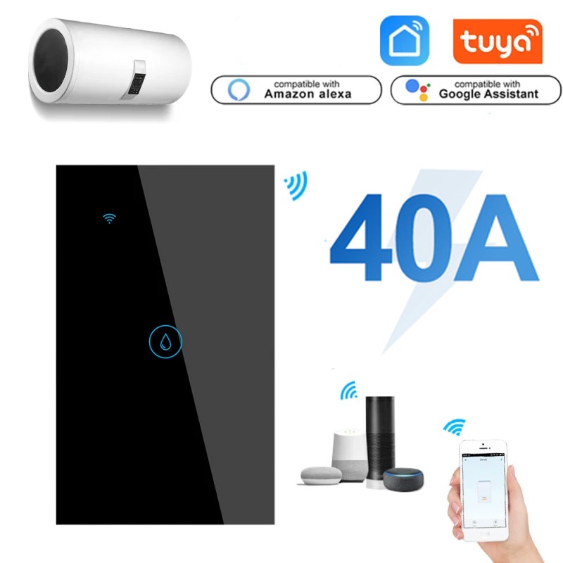 Tuya Touch Schakelaar voor Smart WiFi en Bluetooth Boiler 40A Tuya Touch Schakelaar voor Smart WiFi en Bluetooth Boiler 40A