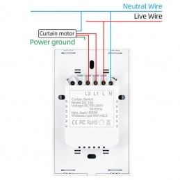 Interruptor Tuya Smart WiFi y Bluetooth para gestión de persianas
