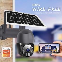 Caméra Tuya 4G Smart 3.0MP PTZ avec panneau solaire 8W