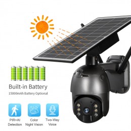 Caméra Tuya 4G Smart 3.0MP PTZ avec panneau solaire 8W