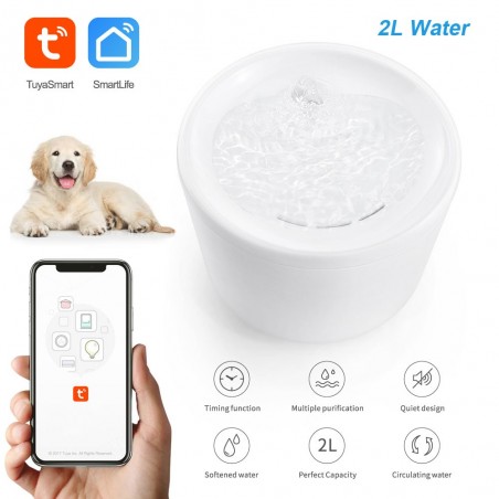 Fontaine d'eau automatique pour animaux de compagnie Tuya Smart WiFi