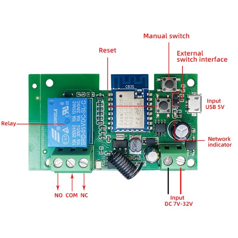 Rf Module Relais Module relais pour l'ouverture des portes Smart WiFi avec télécommande ...
