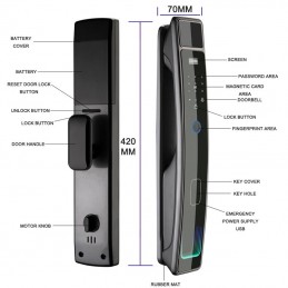 Cerradura Biométrica Tuya Elegante Smart WiFi con Cerradura Reforzada