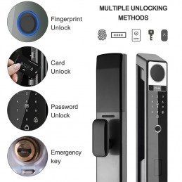 Serrure électronique Tuya avec empreinte digitale Smart WiFi Multifonction 5in1